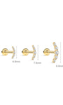KOSINER Crescent Stud Sizes: 6.8mm / 7.8mm / 8.8mm 14K Gold Piercing Jewelry