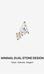 KOSINER 14K Solid Gold Minimalist Spliced Flat Back Stud, Nickel-Free Waterproof Sleep Friendly Dainty Multi Piercing Jewelry for Women