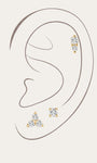 KOSINER 14K Solid Gold Minimalist Versatile Starter Set featuring ultra shine AAAAA cubic zirconia, designed for comfort and durability with a flat back closure.