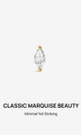 KOSINER 14K Solid Gold Marquise CZ Stud Close-Up, Ultra Shine AAAAA Cubic Zirconia