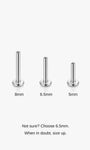 KOSINER 14K Solid Gold Flat Back Base Sizes (5mm, 6.5mm, 8mm), gold and silver options for different ear thicknesses