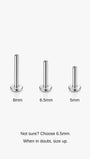 KOSINER 14K Solid Gold Flat Back Base Sizes (5mm, 6.5mm, 8mm), gold and silver options for different ear thicknesses
