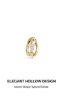 KOSINER Hollow Double Band Marquise & Round CZ Cluster Hoop Flat Back Stud, 925 Sterling Silver Internal Thread Elegant Lobe Cartilage Piercing Earring