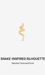 KOSINER 14K Solid Gold Dainty Textured Snake Flat Back Piercing Stud, Nickel-Free Waterproof Vintage Animal Cartilage Earring for Multi Ear Stack Piercing