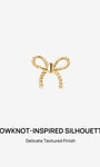 KOSINER 14K Solid Gold Elegant Textured Bowknot Flat Back Stud, Nickel-Free Waterproof Sleep Friendly Dainty Multi Piercing Jewelry for Women | 8/9/10mm
