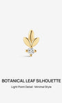 KOSINER Leaf Stud Ear Stack, 14K Gold Helix Conch Piercing Jewelry for Women, Waterproof & Sleep-Friendly