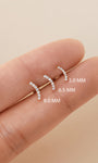 KOSINER 14K Solid Gold Elegant Pave Curved Flat Back Stud with CZ