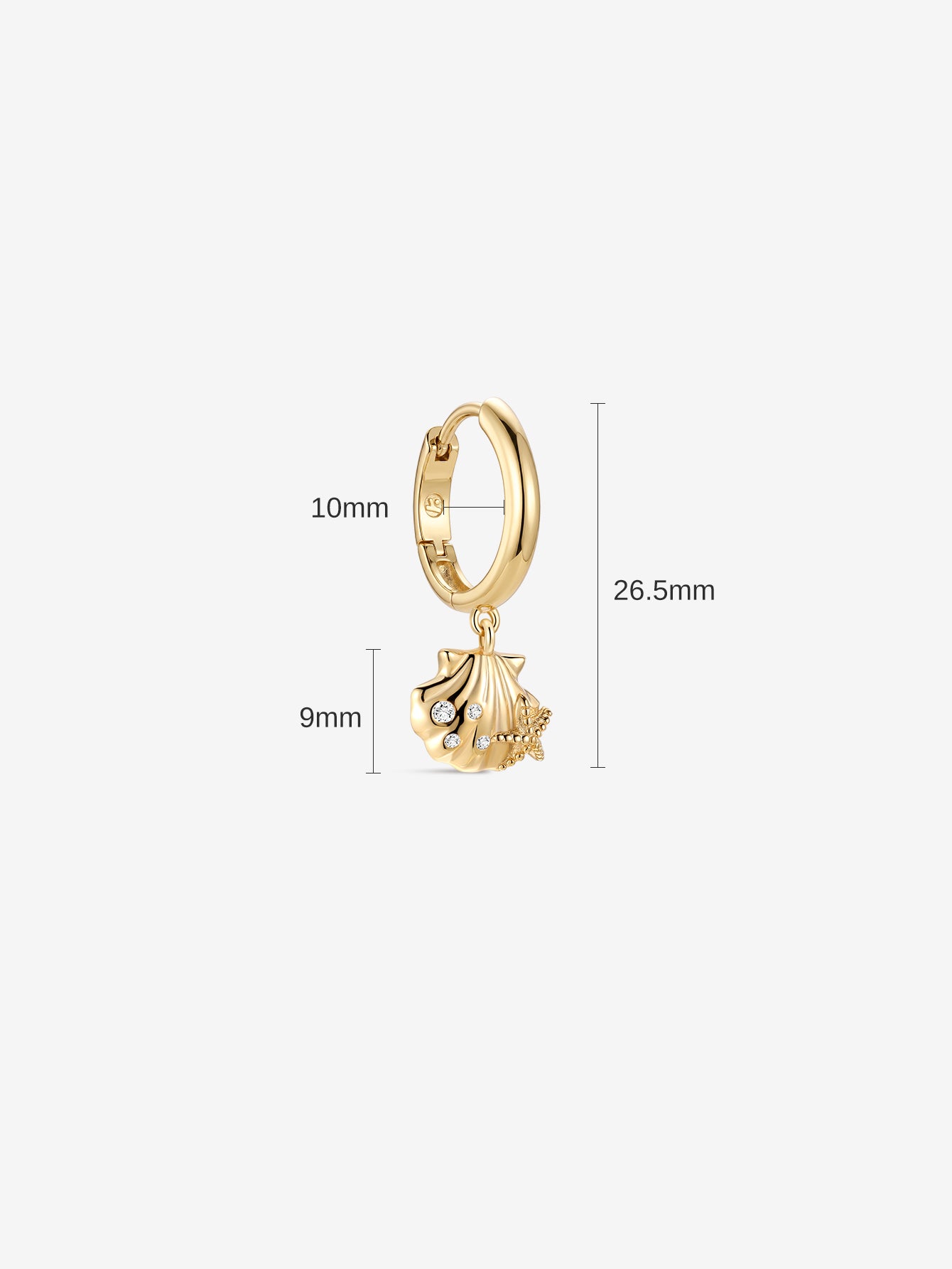 Kosinerjewelry KOSINER 925 Sterling Silver Oceanic Shell Starfish Hoop Earrings