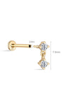 KOSINER Single size minimalist pendant flat back stud: 7.5mm height