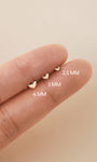 KOSINER Smooth polished sweet heart flat back stud, minimalist design for delicate ear styling
