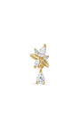 Front view of KOSINER At Dawn 925 Sterling Silver Olive Branch Pear Drop Flat Back Stud