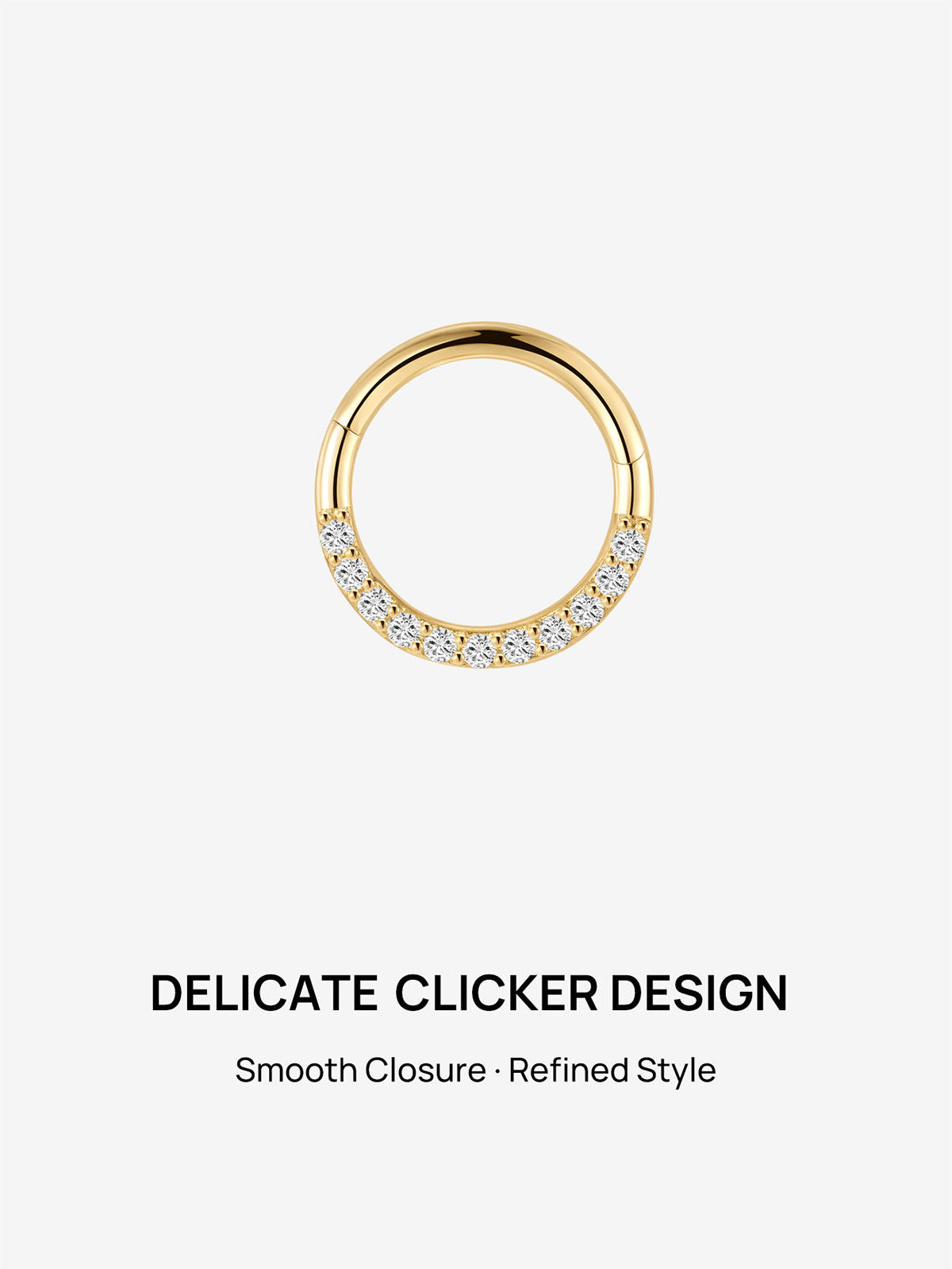 KOSINER 14K Solid Gold Minimalist Pave Daith Clicker