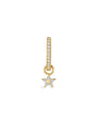 KOSINER Rising Star gold-plated dangle hoop showing the 5.5mm height of its stone-set star charm