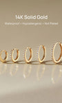 KOSINER 14K solid gold hoop, waterproof, tarnish-proof and hypoallergenic for sensitive ears