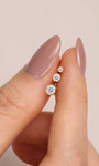 KOSINER round bezel lab-grown diamond flat back studs shown in three sizes
