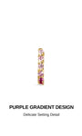 OSINER Gem Garden 925 sterling silver twisted clicker hoop, full pink to deep purple gradient round cubic zirconia hinged cartilage piercing ring