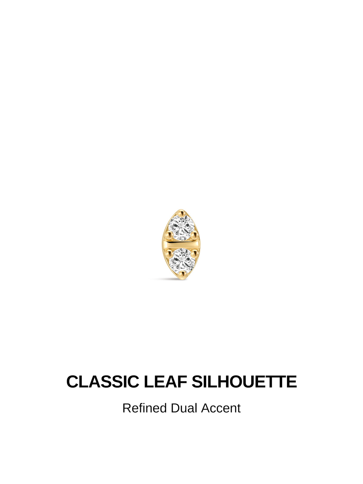 KOSINER Prism 14K Solid Gold Spliced Marquise Flat Back Studs, Hypoallergenic Internally Threaded Cartilage Piercing Earrings With Multiple Post Lengths For Ear Stacking