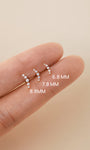 Kosiner Jewelry KOSINER 14K Solid Gold Delicate Pave Crescent Flat Back Stud
