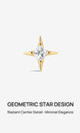 KOSINER 14K Solid Gold Four-Point Star Flat Back Stud, Hypoallergenic Cartilage Earring for Helix Piercing