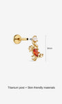 Kosinerjewelry KOSINER 925 Sterling Silver Oceanic Crab Drop Pearl Flat Back Stud