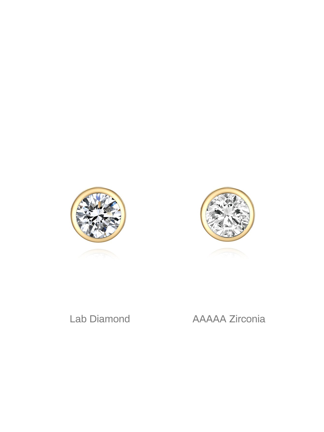 14K massief gouden zirkoon oorpiercing met schroefdraad