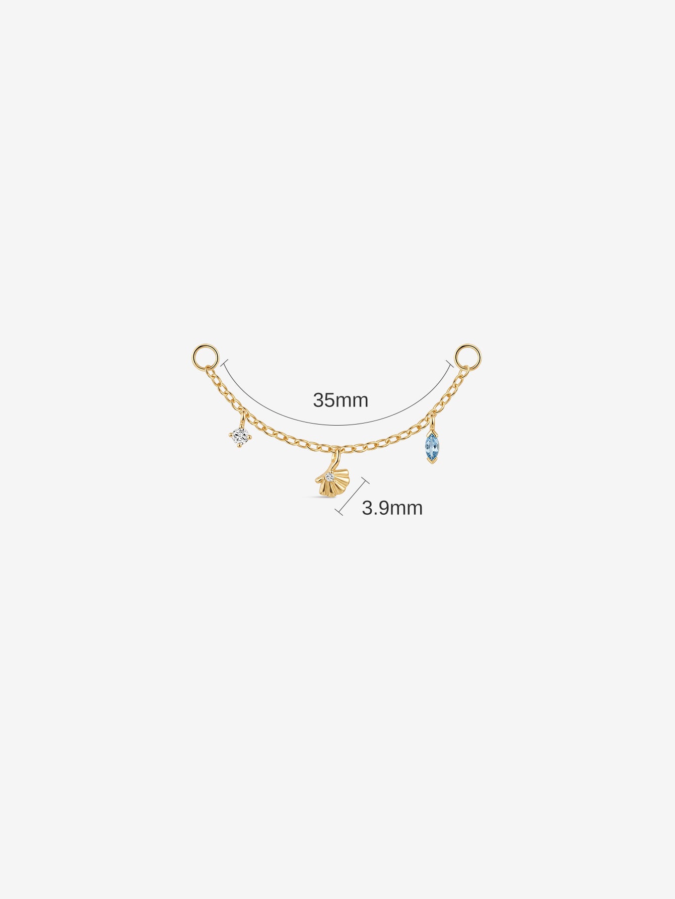 Kosinerjewelry KOSINER 925 Sterling Silver Oceanic Shell Tassel Chain Hoop Charm