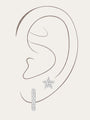 925 Sterling Silver Hoop Earrings with Pave Zircon Stones, Product Showcase.925 Sterling Silver flower stud piercing with AAAAA cubic zirconia and flat back, 16G.