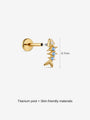 KOSINER 8.7mm KOSINER fishbone piercing stud with 1.1mm zirconia stone
