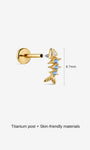 KOSINER 8.7mm KOSINER fishbone piercing stud with 1.1mm zirconia stone