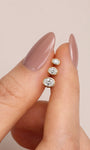 KOSINER oval bezel lab-grown diamond flat back studs shown in three sizes