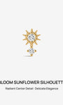 KOSINER 14K Gold Sunflower Stud Wearing Look, Dainty Stackable Ear Jewelry, Sleep Friendly for Daily & Casual Wear