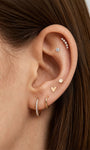 KOSINER 14K solid gold heart stud, waterproof, hypoallergenic, nickel-free, no plating