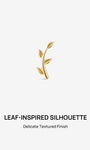 KOSINER 14K Solid Gold Minimal Leaf Branch Flat Back Piercing Stud, Nickel-Free Waterproof Dainty Nature Inspired Cartilage Earring for Multi Piercing