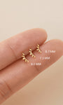 KOSINER Glossy polished petal arc flat back stud, minimalist leaf design for elegant ear styling