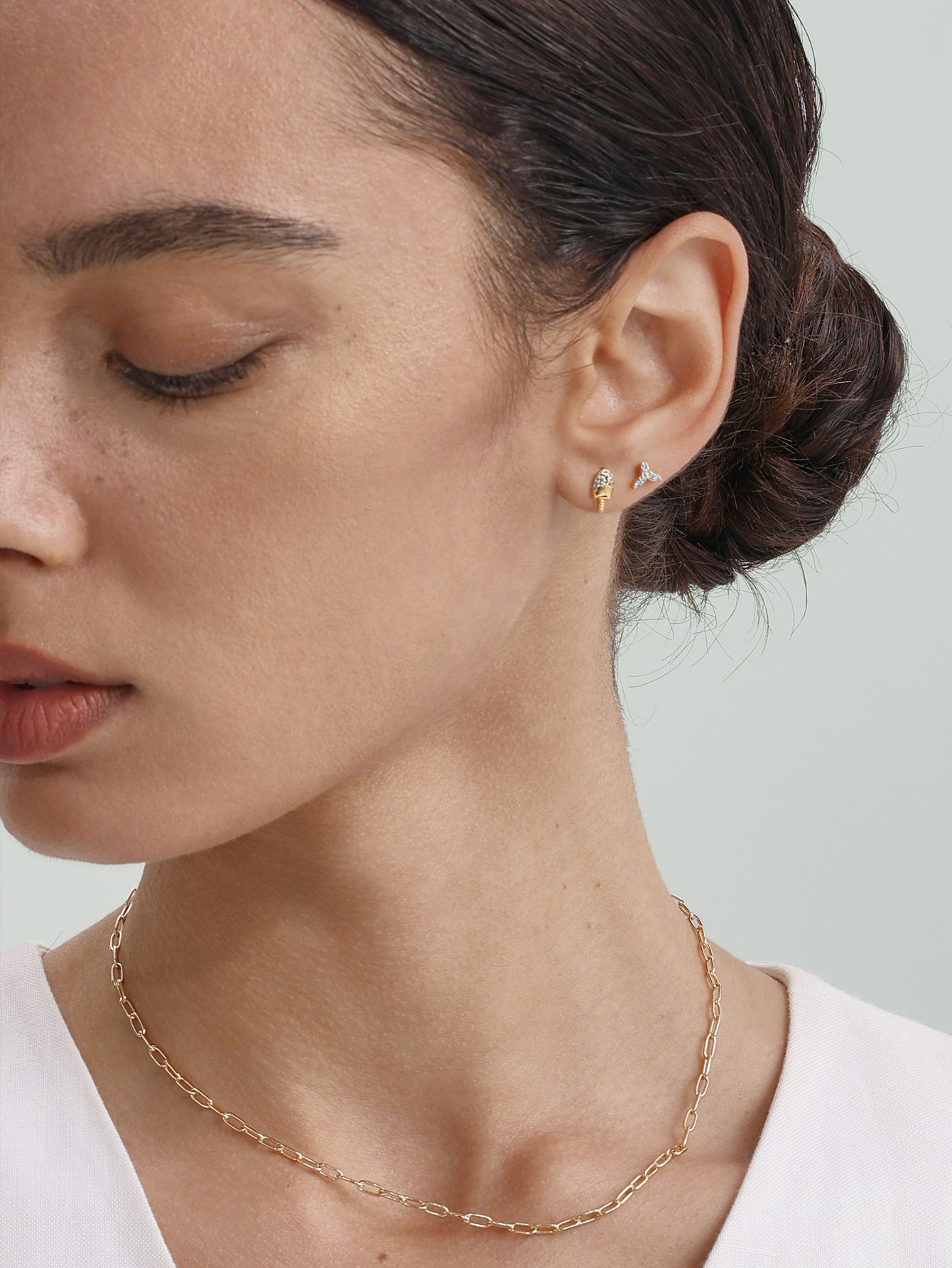 KOSINER Mermaid tail flatback stud minimalist everyday & beachwear ear jewelry