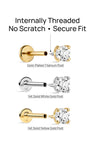 KOSINER 14K solid gold flat back stud, safe for sensitive skin, waterproof design for everyday wear