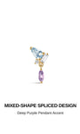 kosiner jewelry Gem Garden Blue Topaz Dangle Flatback in 14K Solid Gold