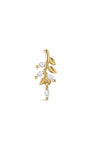 Front view of KOSINER At Dawn 925 Sterling Silver Olive Branch Marquise Drop Flat Back Stud