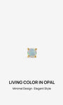 KOSINER 14K Solid Gold Minimal Round Prong-Set Opal Flat Back Piercing Stud, Nickel-Free Waterproof Tiny Rainbow Opal Cartilage Earring for Multi Ear Stack Piercing