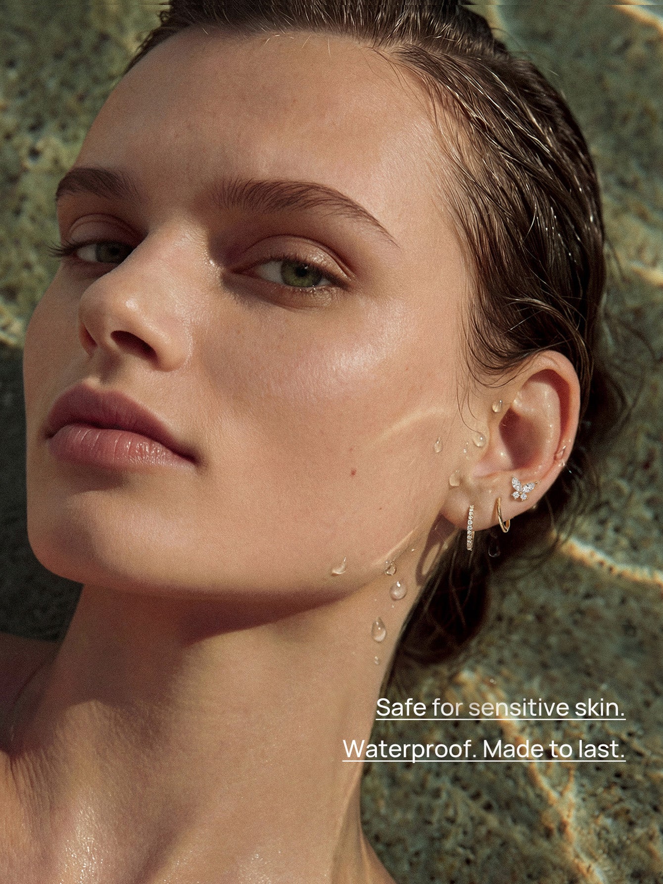 14K massief gouden vlinder oor piercing Stud