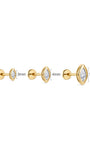 KOSINER marquise lab-grown diamond flat back studs in 3mm, 4mm and 5mm sizes
