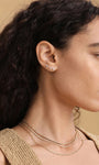KOSINER Triple-Point Cluster Stud Ear Stack, 14K Gold Helix Conch Piercing Jewelry for Women, Waterproof & Sleep-Friendly