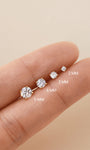 KOSINER 14K Solid Gold Minimalist Flat Back Stud,2/3/4/5mm CZ stone sizes for different piercings