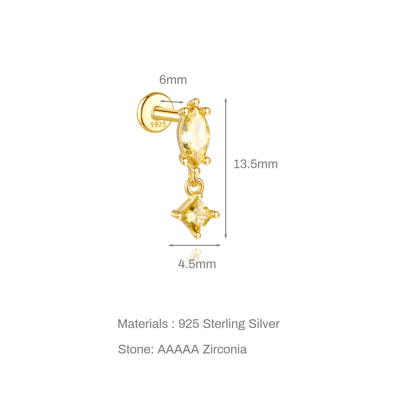 925 Sterling Silver Starry Ear Lovely Fashion Studs Earring Collection