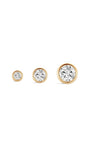 KOSINER 14K Solid Gold Bezel CZ Flat Back Stud, Waterproof Hypoallergenic Piercing Jewelry