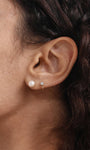 KOSINER 14K Solid Gold Classic Pearl Flat Back Stud,hypoallergenic and tarnish-proof.