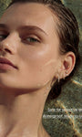 KOSINER elegant drop-style flat back stud, with two sparkling stones, perfect for delicate ear styling