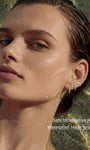 KOSINER Gold marquise trio flat back stud, safe for sensitive skin, waterproof for everyday wear