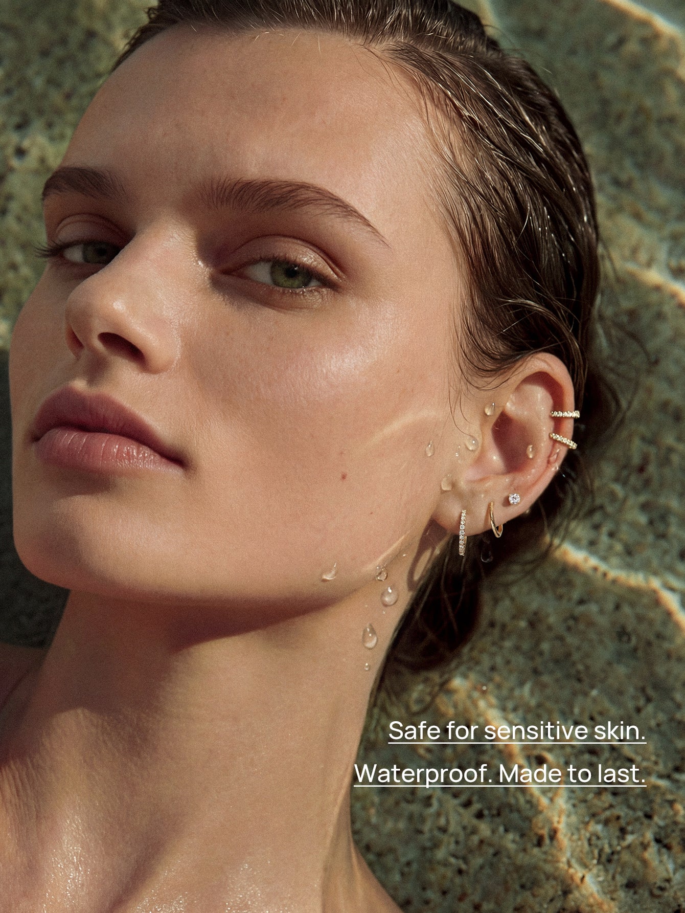 KOSINER elegant silver stud earrings featuring a minimalist design, perfect for everyday wear or special occasions, adding a touch of sophistication.