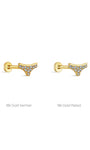 KOSINER 18k gold vermeil vs 18k gold plated blue bikini stud comparison